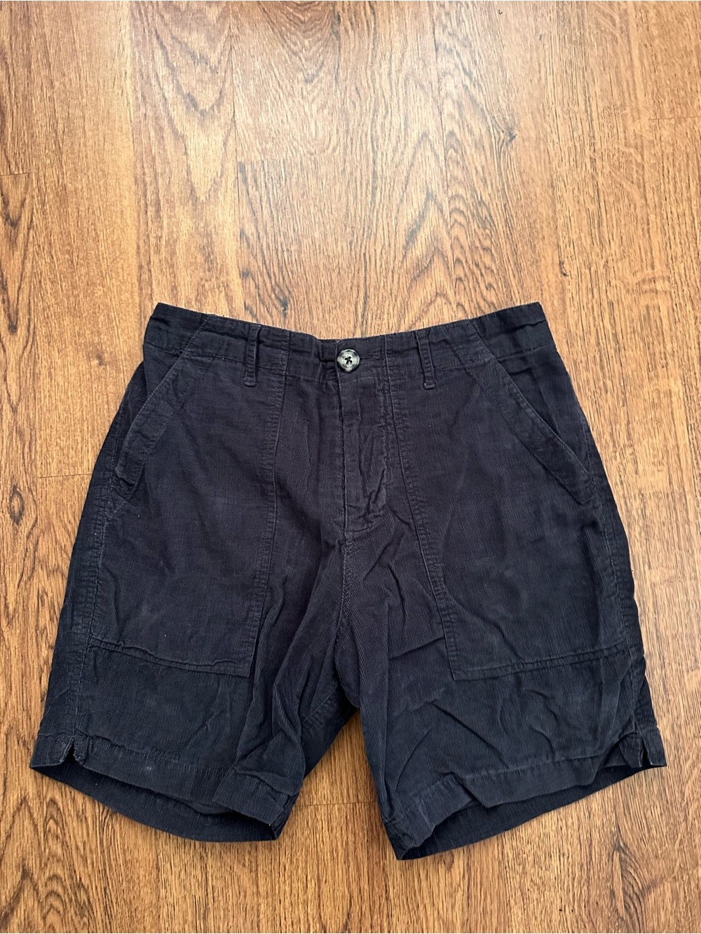 Mollusk gray Cotton corduroy Shorts - Classic Everyday Style back elastic small